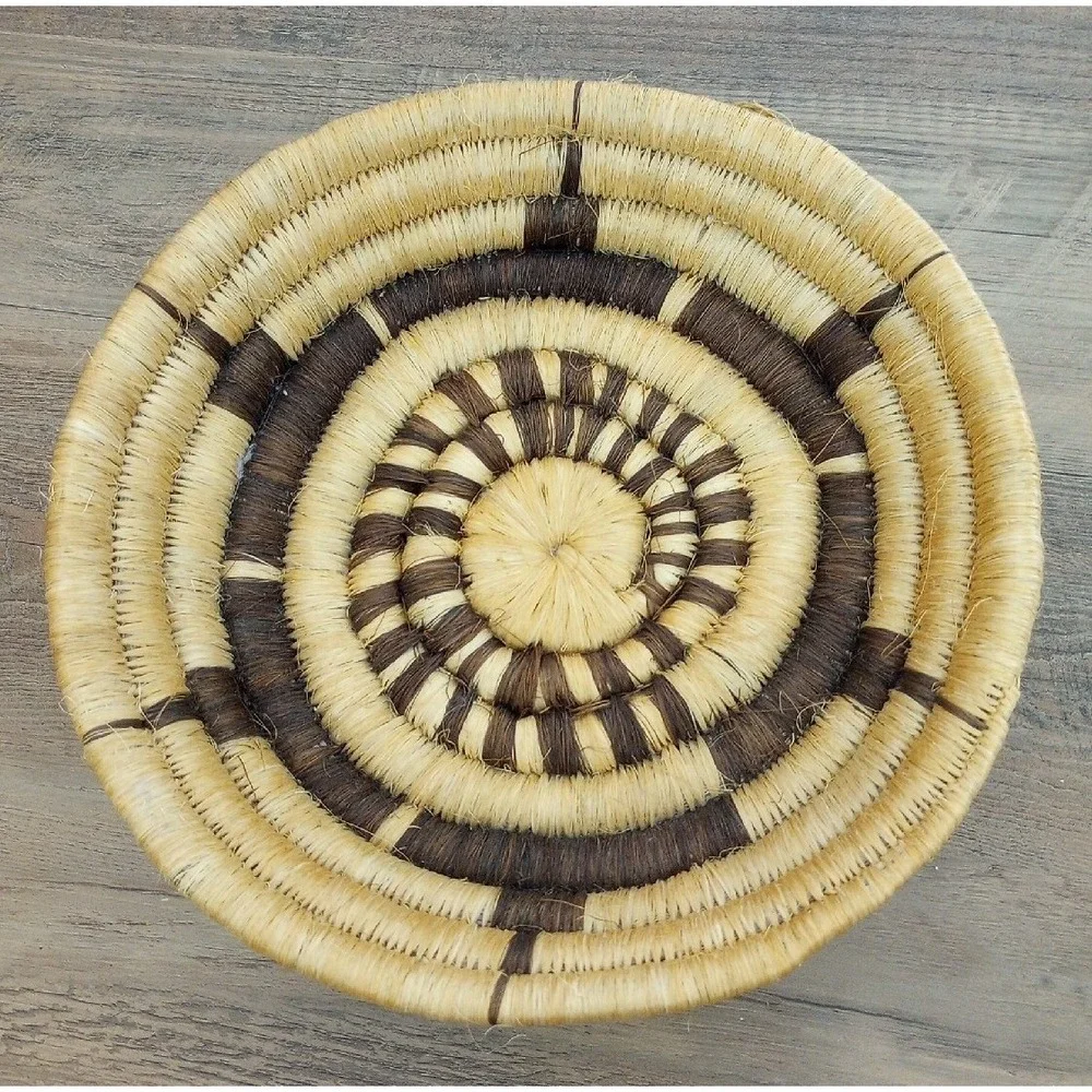 Hand Woven Coil Wall Tray Made In Kenya Natural Materials Diameter:9.5